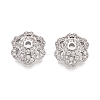 Brass Micro Pave Clear Cubic Zirconia Bead Caps KK-Q071-16P-02-1