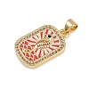 Brass Micro Pave Cubic Zirconia Pendants KK-D424-21B-G-2