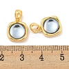 Brass & Resin Square Charms with Snap on Bails KK-P275-13G-3