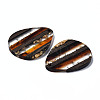 Transparent Resin & Walnut Wood Pendants RESI-N025-015A-A01-3