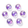 Two Tone UV Plating Rainbow Iridescent Acrylic Beads TACR-D010-06G-2