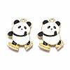 Rack Plating Alloy Enamel Pendants ENAM-N055-043-2