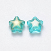 Spray Painted Glass Beads GLAA-R211-04-D07-2
