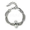304 Stainless Steel Popcorn Chains Triple Layer Multi-strand Bracelet BJEW-Q775-09P-2