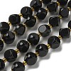 Natural Black Onyx(Dyed & Heated) Beads Strands G-K387-A03-02-2