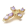 Rack Plating Brass Micro Pave Cubic Zirconia Links KK-P287-51G-05-2