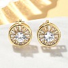 Brass Micro Pave Clear Cubic Zirconia Clip-on Earrings EJEW-A132-02A-G-1
