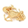 Golden Zinc Alloy with Rhinestone Brooches JEWB-B018-03G-10-2