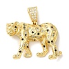 Rack Plating Brass Micro Pave Black Cubic Zirconia Pendants KK-P267-01A-G-1