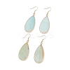 Natural Amazonite Teardrop Dangle Earrings EJEW-G331-01G-10-1