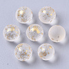 Transparent Spray Painted Frosted Glass Beads GLAA-N035-05A-02-1