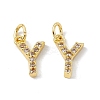 Real 18K Gold Plated Brass Micro Pave Clear Cubic Zirconia Charms KK-E068-VB452-Y-2