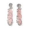 Natural Rose Quartz Pendants G-K338-28P-01-1