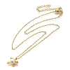 Shell Pearl Bowknot Pendant Necklaces NJEW-K255-10G-4