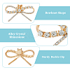 4Pcs 2 Styles Bowknot Alloy Crystal Rhinestone Shoe Decorations FIND-HS0002-07G-4