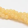 Natural Yellow Jade Bead Strands G-K121-02-6mm-1