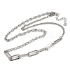 304 Stainless Steel Paperclip Chain Twisted Chain Cable Chain Necklaces for Women Men NJEW-A053-01P-4