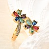 Brass Micro Pave Cubic Zirconia Cuff Rings RJEW-D308-03G-A-2