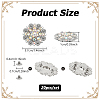 20Pcs Flower Zinc Alloy & Rhinestone & Glass Rivets BUTT-NB0001-84C-2