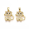Brass Micro Pave Cubic Zirconia Pendants KK-N257-28G-1