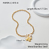 304 Stainless Steel & Natural Freshwater Pearl Pendant Necklaces for Women WG1B871-02-1