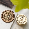 Golden Tone Wax Seal Brass Stamp Head DIY-B079-01G-A-1