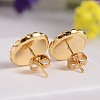 Golden Tone Half Round 304 Stainless Steel Imitation Acrylic Pearl Stud Earrings X-EJEW-F0072-21A-2