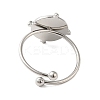 304 Stainless Steel Open Cuff Ring RJEW-M167-02P-3