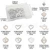 60Pcs 10 Styles 201 Stainless Steel Open Heart Charms STAS-FS0001-92-4