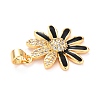 Real 18K Gold Plated Brass Micro Pave Cubic Zirconia Pendants ZIRC-L100-087G-10-3