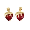 Brass Glass Charms KK-C095-04G-1