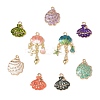 16Pcs 9 Styles Alloy Enamel Pendants ENAM-FP0002-66-1