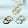 Brass Pave Cubic Zirconia Hoop Earrings EJEW-G471-09G-1