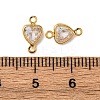 Brass Pave Clear Cubic Zirconia Connector Charms KK-Z121-06G-03-3