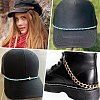 8Pcs 8 Styles Synthetic Turquoise Cross & Natural Trochid Shell & Natural Turquoise & Aluminum & 304 Stainless Steel Baseball Cap Chain HJEW-SC0002-39-5