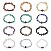 12Pcs Natural & Synthetic Gemstone Chips Stretch Bracelets For Women Men BJEW-JB11341-4