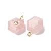 Natural Rose Quartz Pendants G-P588-02G-06-2