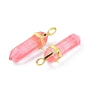 Cherry Quartz Glass Pointed Pendants G-G025-01G-05-3