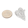 Anti-Tarnish 304 Stainless Steel Heart Open Cuff Rings RJEW-M047-08P-3