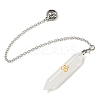 Bullet Natural Quartz Crystal Pointed Dowsing Pendulums AJEW-B106-01AS-07-1