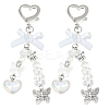 2Pcs Butterfly Alloy Pendant Decorations HJEW-BBC0001-03-1