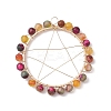 Natural Agate Dyed & Heated Faceted Round Beaded Pendants PALLOY-JF02580-3