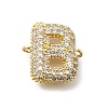 Brass Micro Pave Cubic Zirconia Letter Links X-KK-I717-04B-1