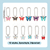 24Pcs 12 Styles Butterfly Alloy Enamel & Crystal Rhinestone & Glass Shoes Charms HJEW-DR00092-2