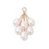 Natural Cultured Freshwater Pearl Rice Beaded Grape Pendants PALLOY-TA00337-3