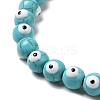 Synthetic Turquoise Enamel Beads Strands G-P507-17A-4