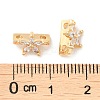 Brass Micro Pave Clear Cubic Zirconia Slide Charms KK-P239-15G-3