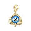Rack Plating Brass Micro Pave Clear Cubic Zirconia European Dangle Charms KK--G504-22G-02-1