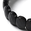 Natural Silver Obsidian Beaded Stretch Bracelet G-E010-01-06-3