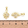 Brass Micro Pave Clear Cubic Zirconia Charms KK-N259-17G-3